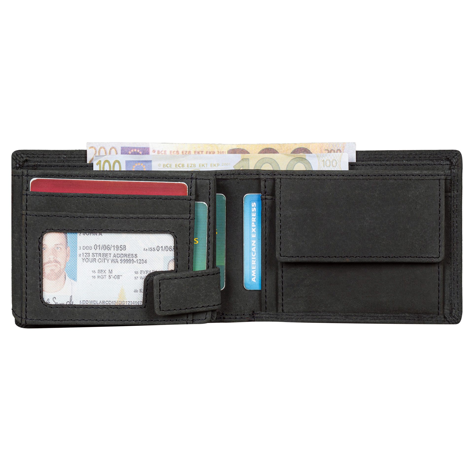 Benthill Geldbörse Herren Echt-Leder Geldbeutel RFID Großes Portemonnaie Mä günstig online kaufen