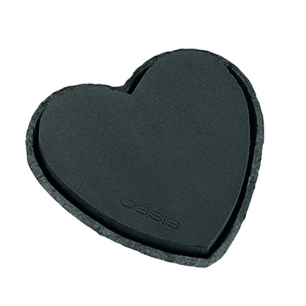 Oasis Bastelnaturmaterial OASIS® Steckschaum Herz Schwarz 17cm 2er-Set Hochzeitsdeko, 2 Stück