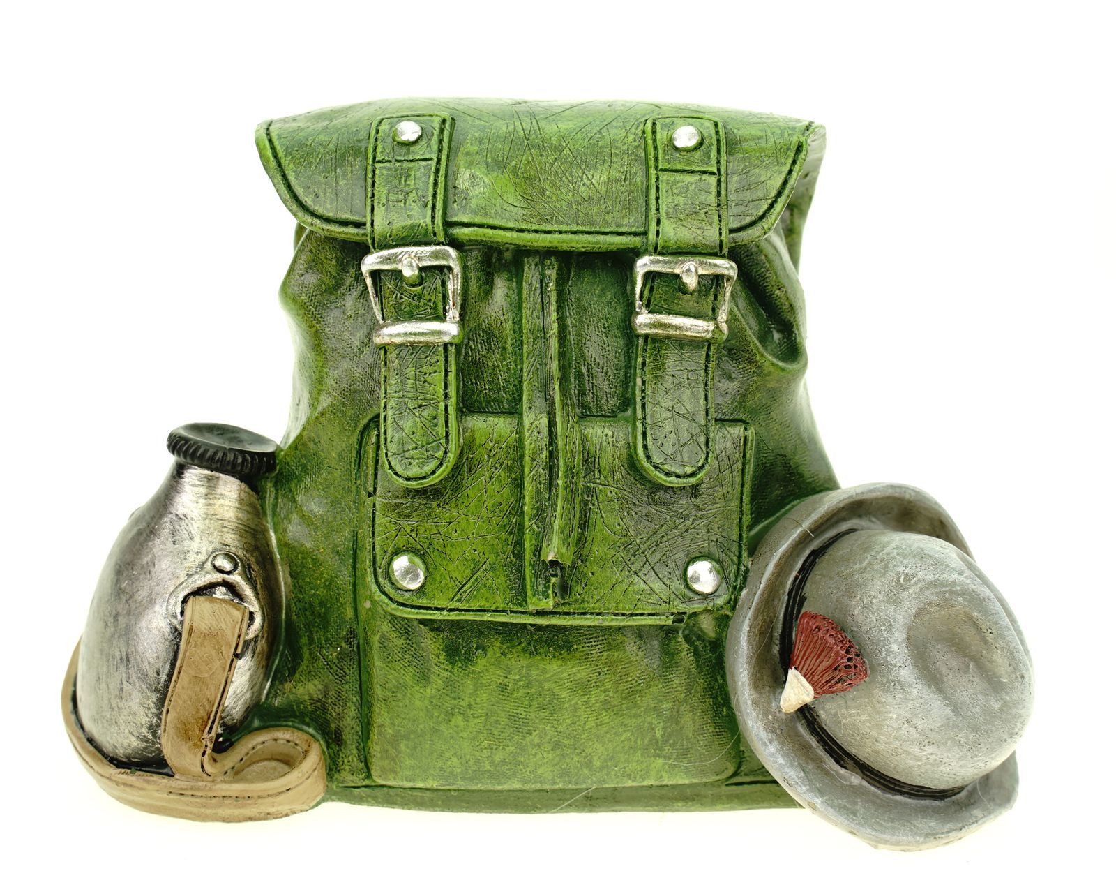 Udo Schmidt Bremen...das Original Spardose Spardose Rucksack 16 cm Polyresin Sparschwein wandern Urlaub Berg