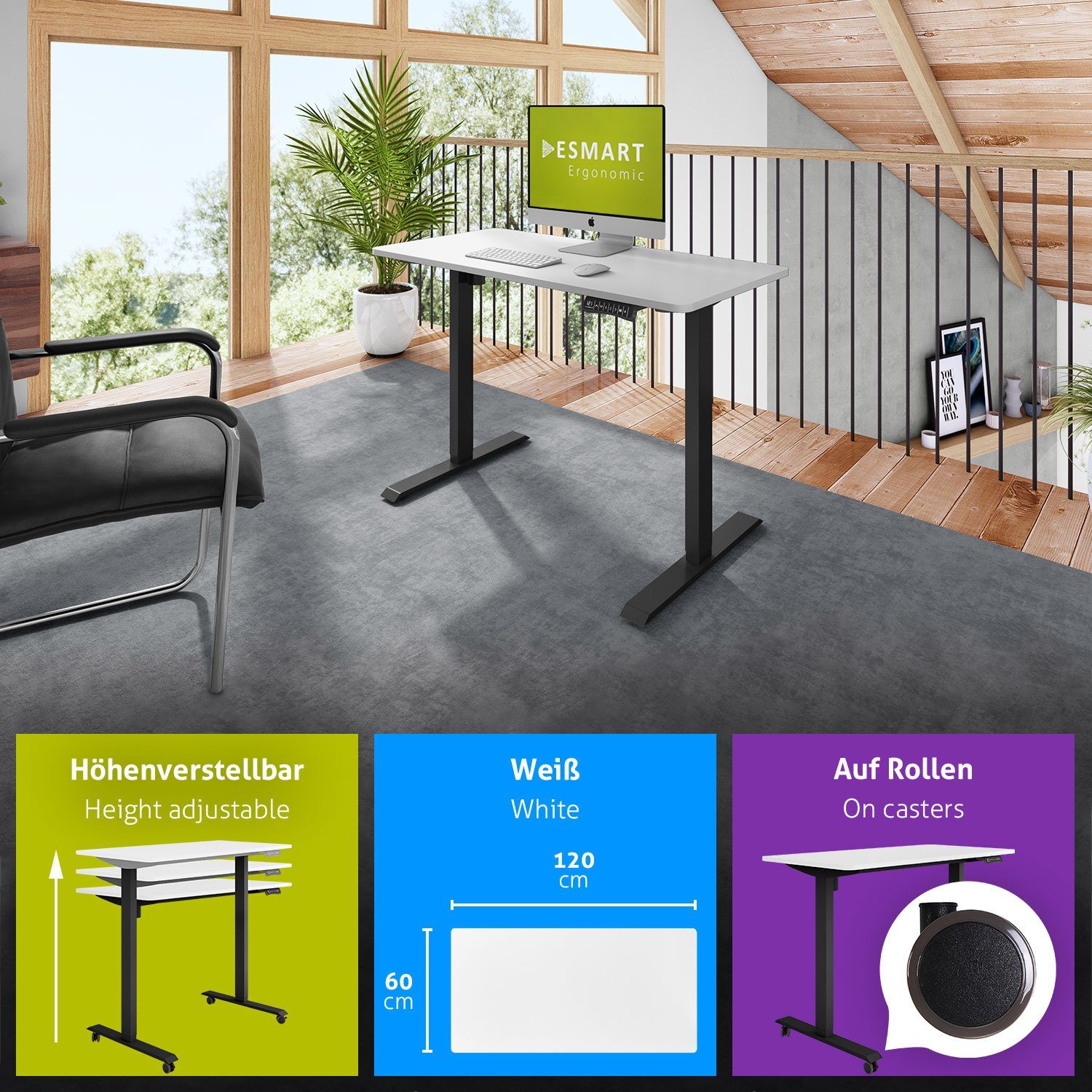 ESMART Schreibtisch ESMART Germany, ETX-121 Elektrisch günstig online kaufen