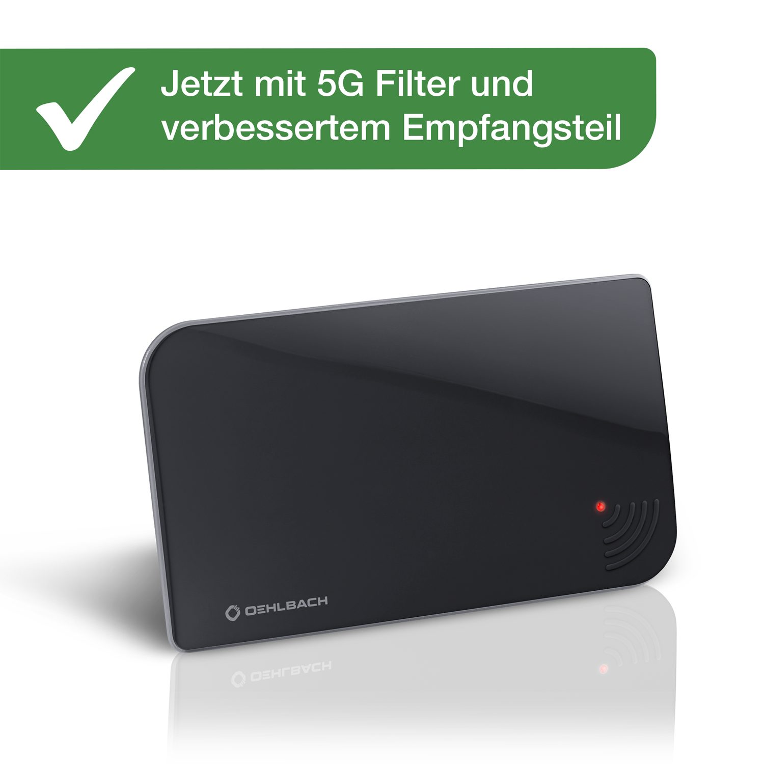 5G Schwarz Innenantenne Vision 5G Filter Zimmerantenne Oehlbach mit DVB-T2 Scope (DVB-T2) für