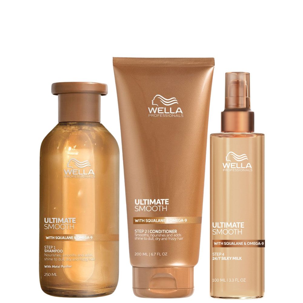 Wella Professionals Haarpflege-Set Ultimate Smooth Routine for fine Hair, 3-tlg., Komplette Anti-Frizz-Pflegeroutine für feines Haar