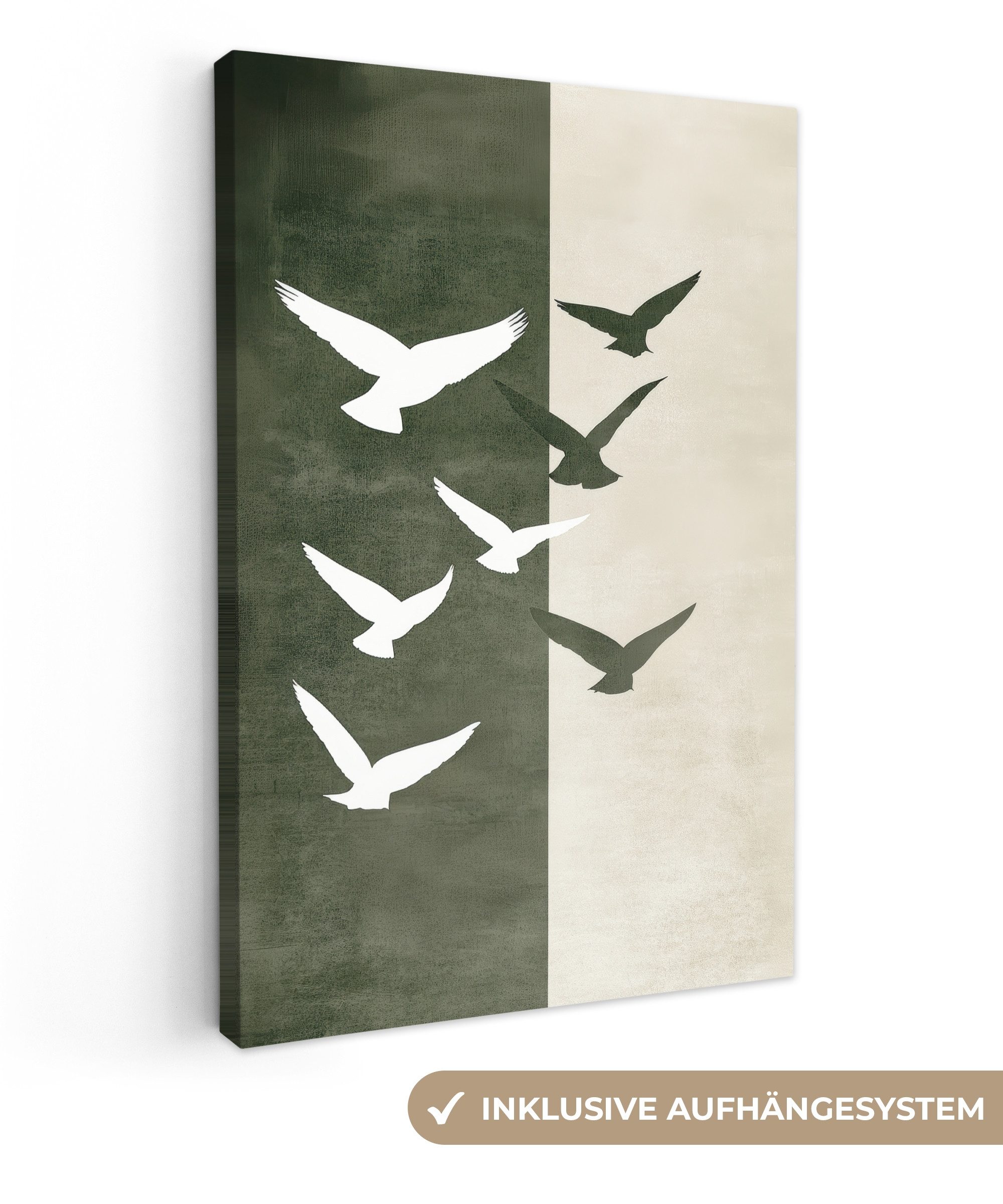 OneMillionCanvasses® Leinwandbild Japandi - Vogel - günstig online kaufen