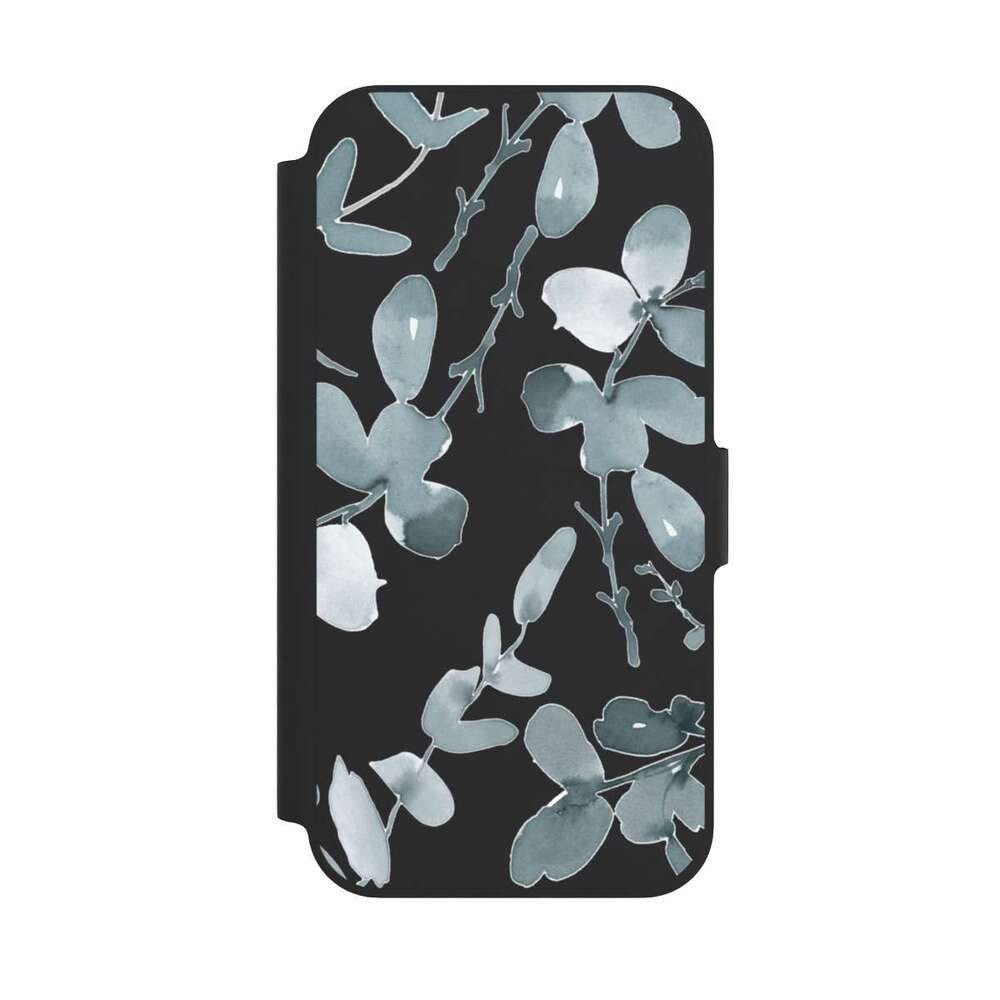 NIVOCASE Handyhülle Eukalyptus Muster Blume Eukalyptus pattern ohne Hintergrund, Apple iPhone 12 Pro Klapphülle Handyhülle aus Kunst Leder