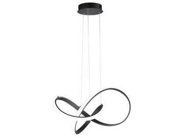 WOFI LED Pendelleuchte, Dimmer, LED fest integriert, Warmweiß, Esstisch dimmbar, Designer Wohnzimmer Lampen-Schirm groß Schwarz Ø55cm