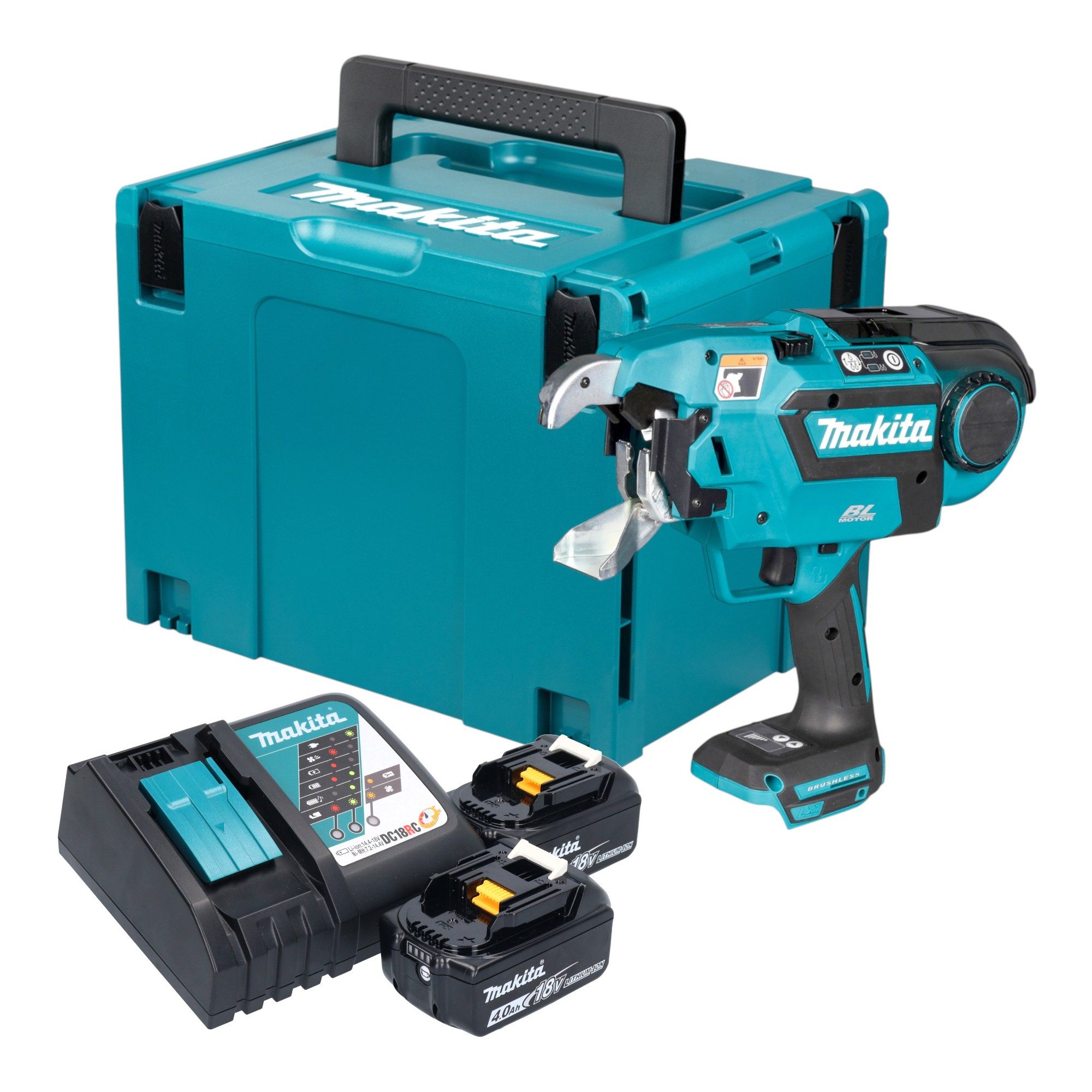Makita Blindnietzange DTR 181 RMJ Akku Bewehrungsverbinder 18 V 0,8 mm Brushless + 2x Akku
