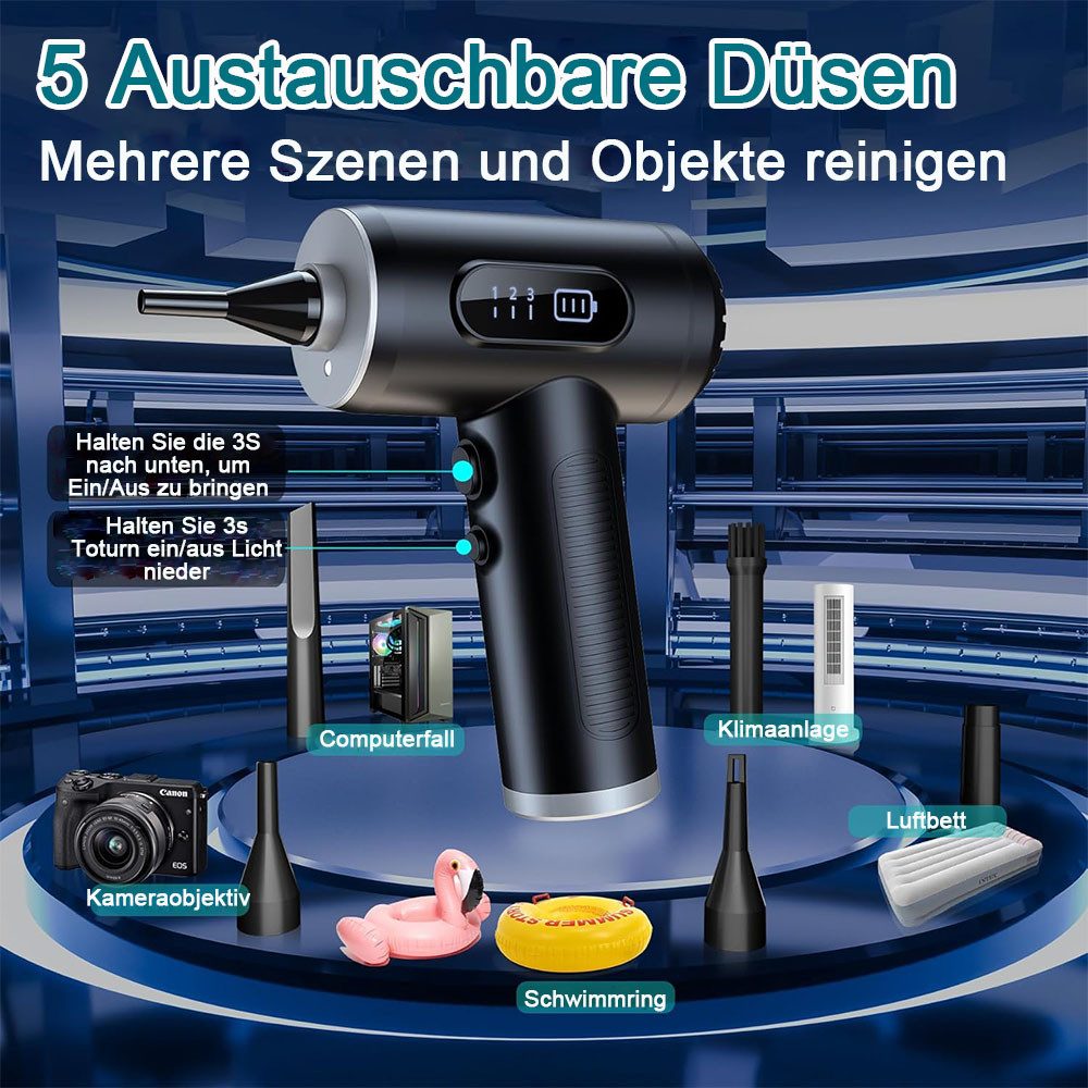TUWENA Akku-Handstaubsauger Elektrische Staubsaugerin, Dreigang-Leistung, digitale Anzeigefunktion, Laufzeit 40 Minuten, Digitalanzeige, 3-Gang-Wind