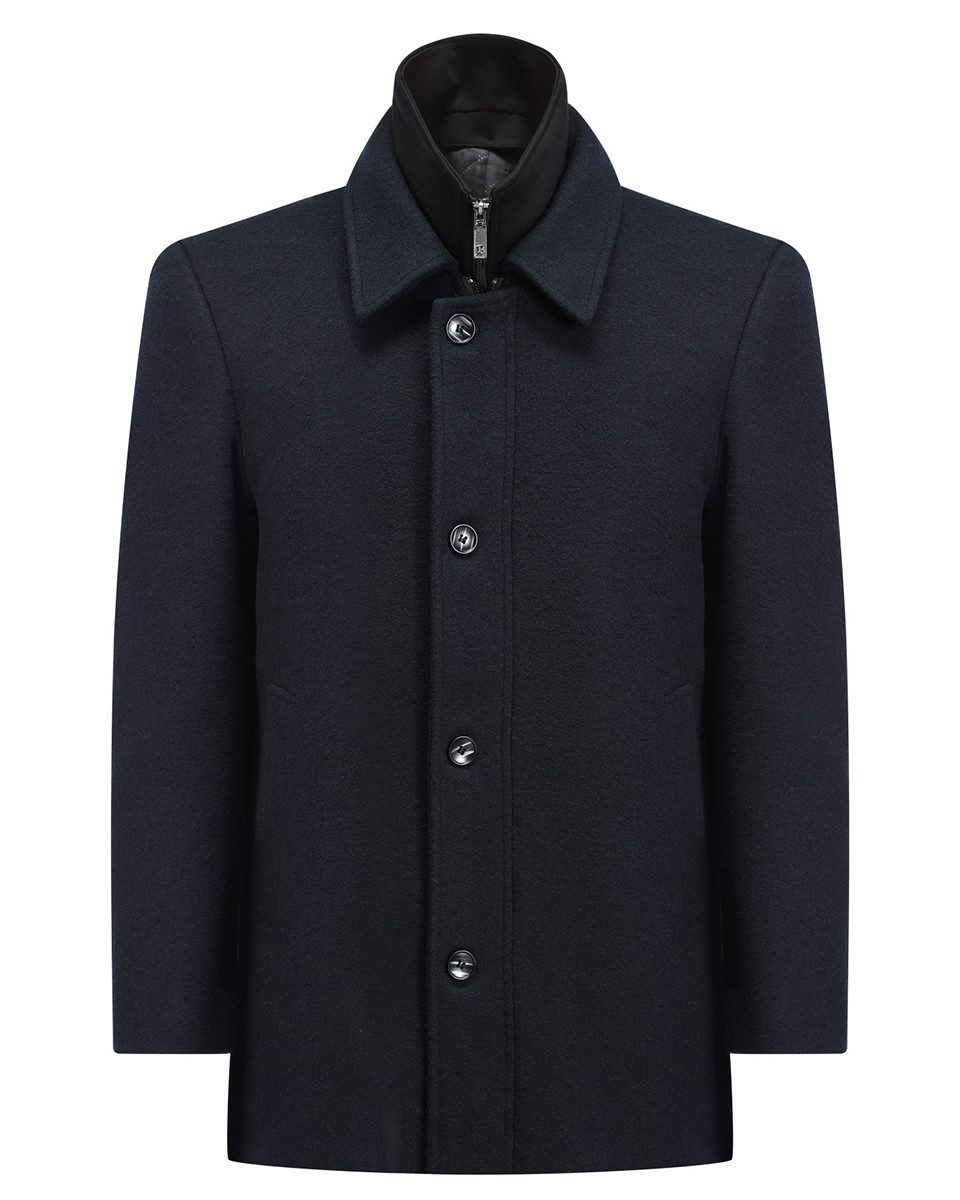 Allthemen Wollmantel mit abnehmbarem Doppelkragen Herrenmantel mittellanger günstig online kaufen
