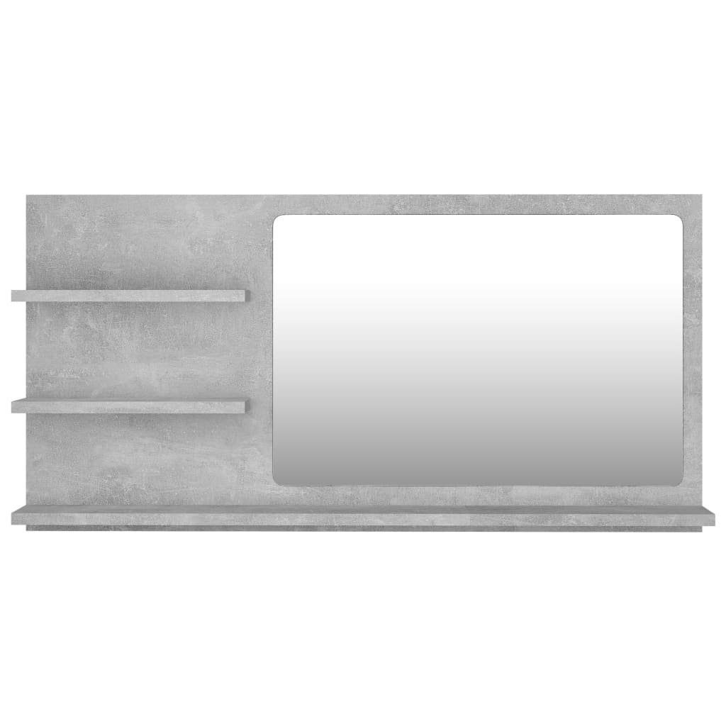 Badezimmerspiegelschrank (1-St) 90x10,5x45 Badspiegel cm vidaXL Holzwerkstoff Betongrau