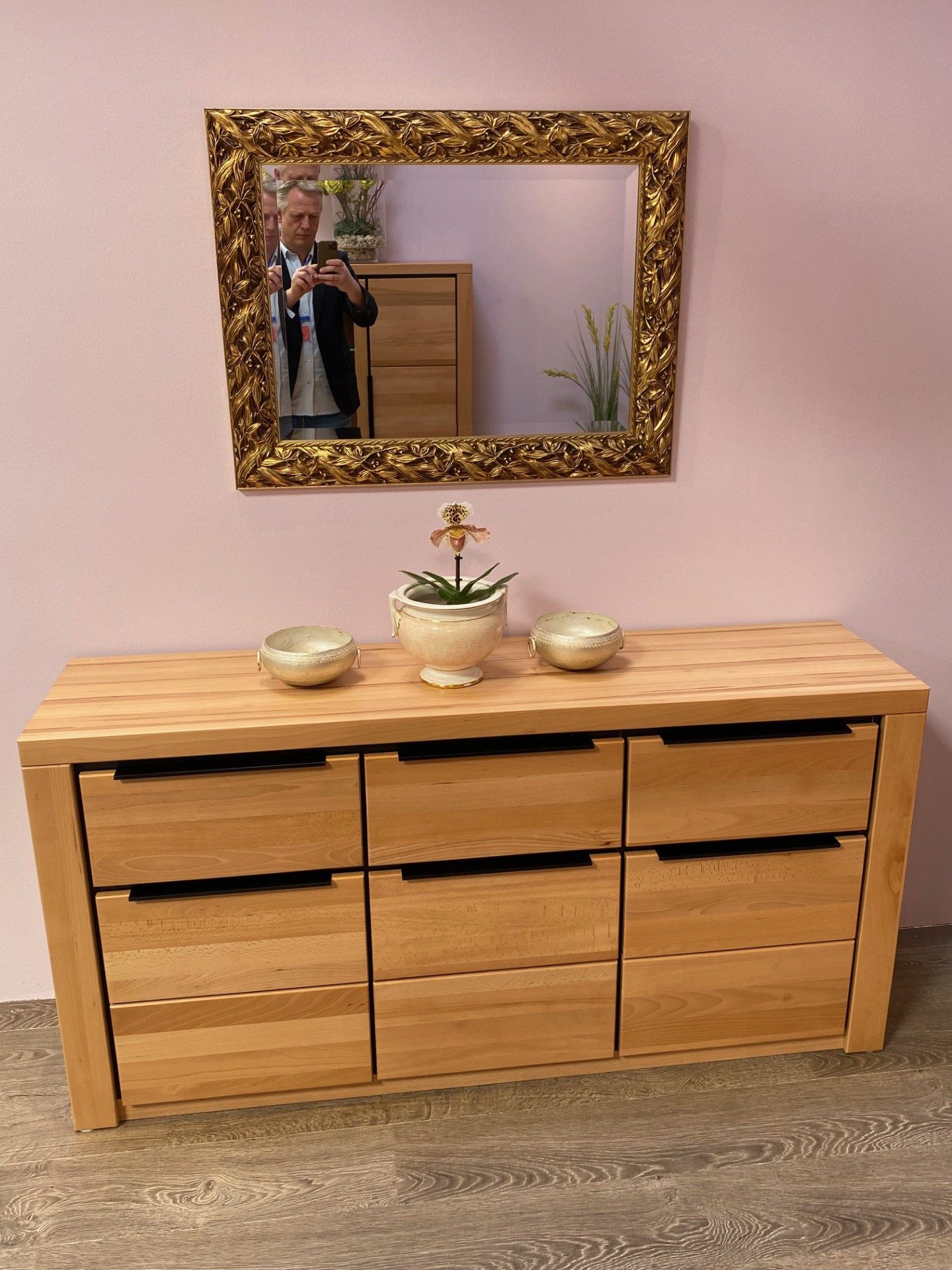 ELFO Sideboard Sideboard Kommode Brest Kernbuche geölt Teilmassiv Breite 160cm