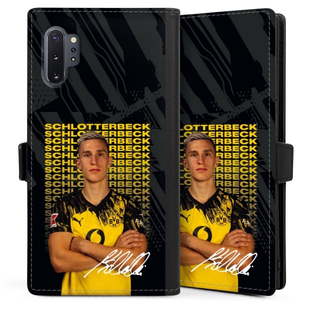 DeinDesign Handyhülle Borussia Dortmund Nico Schlotterbeck BVB Nico Schlotterbeck 25/26, Samsung Galaxy Note 10 Plus Hülle Handy Flip Case Wallet Cover