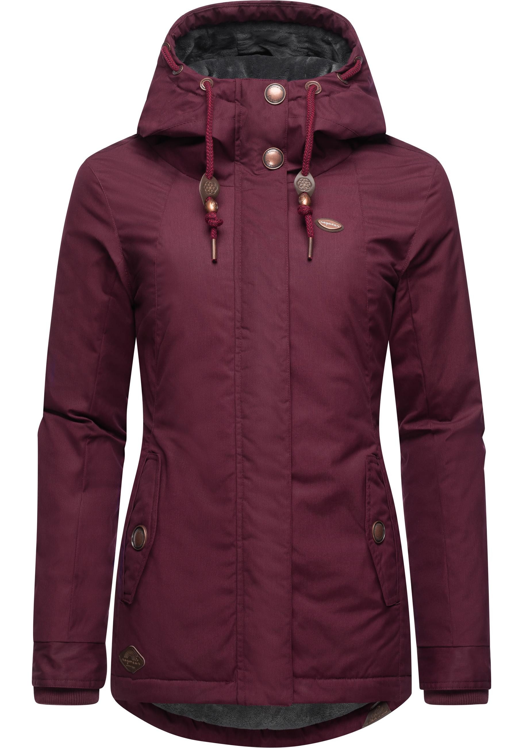 Ragwear Winterjacke Monade Damen Winterparka mit Kapuze und m. Fleece gefüt günstig online kaufen
