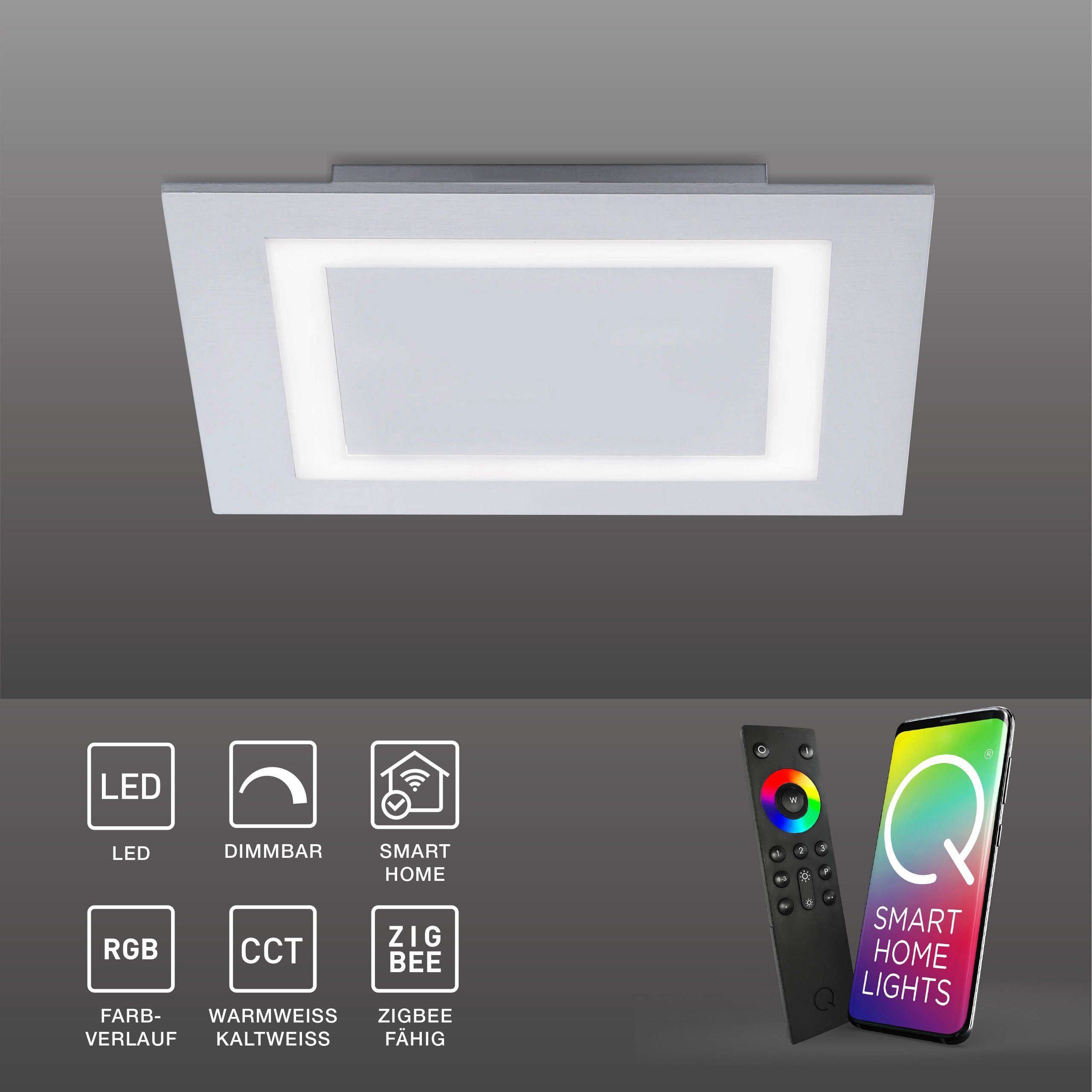 Paul Neuhaus Smarte LED-Leuchte LED Deckenleuchte Q - MIRAN Smart Home, Smart Home, CCT-Farbtemperaturwechsel, RGB-Farbwechsel, Dimmfunktion, Memoryfunktion, mit Leuchtmittel, RGB + CCT Farbwechsel, dimmbar per Fernbedienung