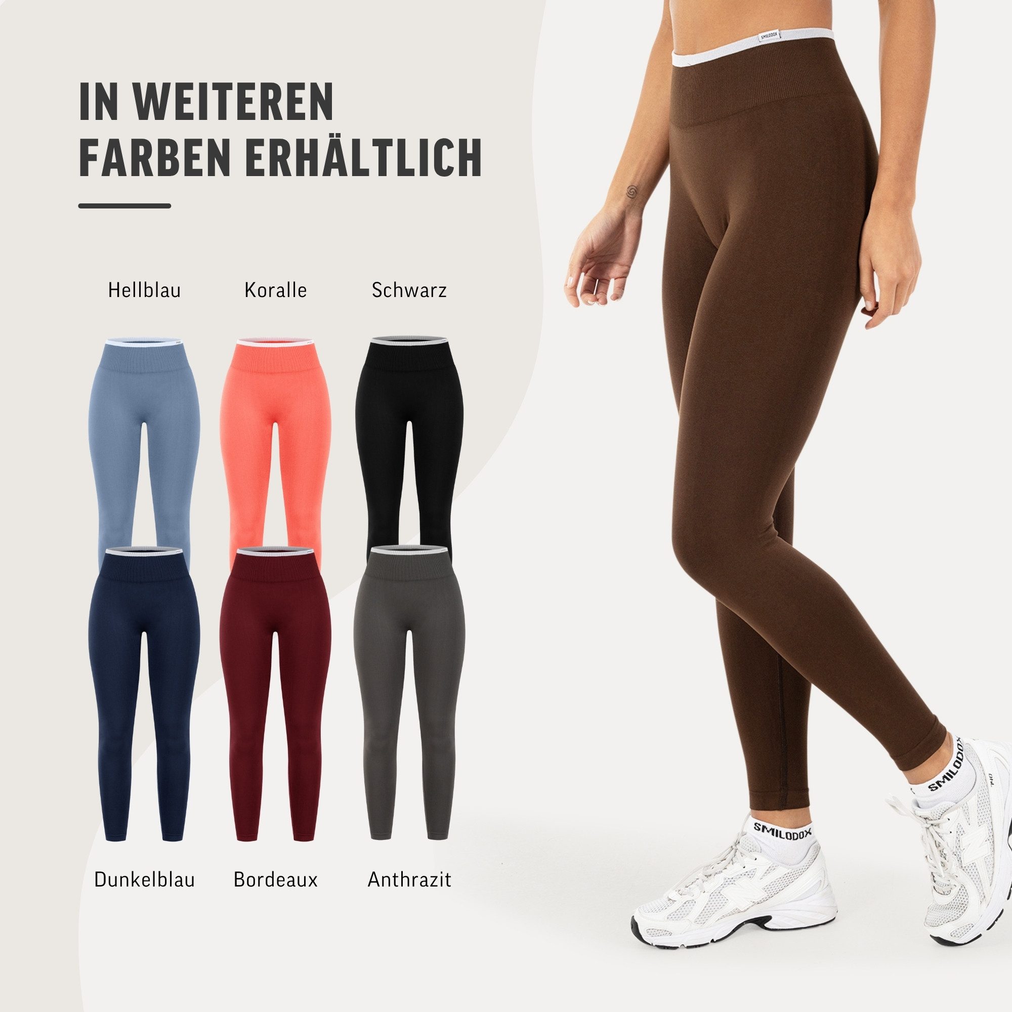Leggings Jorina, Sporthose Damen Shaped Fit, High Waist, V-Shape, Gym & Yoga
