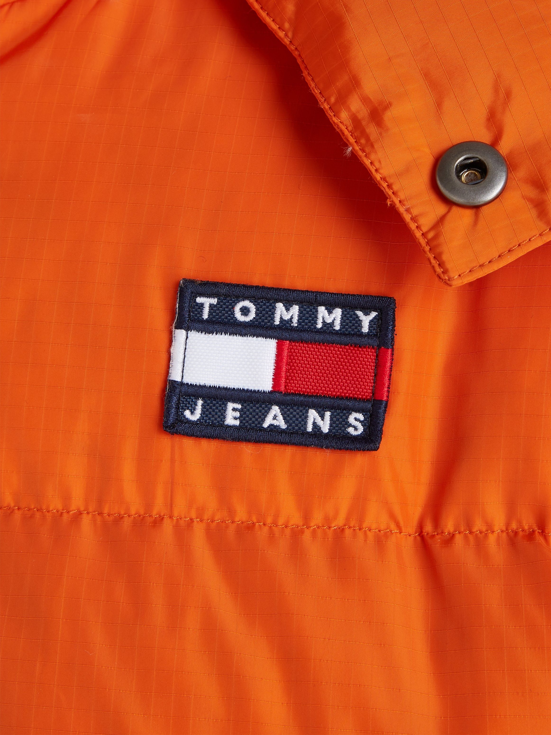 mit Orange PUFFER Markenlabel ALASKA Steppjacke Tommy Jeans Bonfire TJM