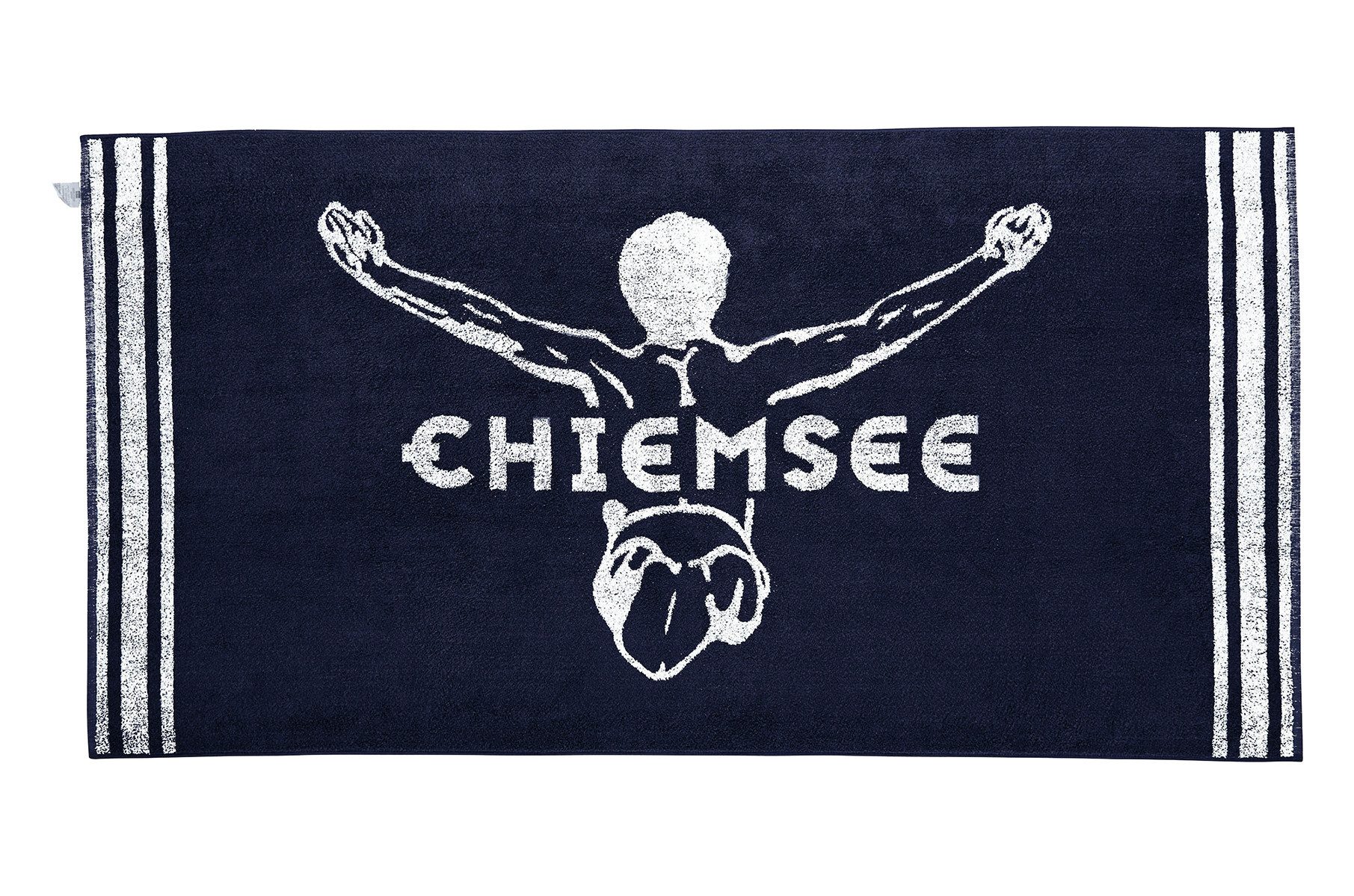 Happy People Strandtuch Handtuch Chiemsee dunkelblau 70x140cm, aus 100% Baumwolle