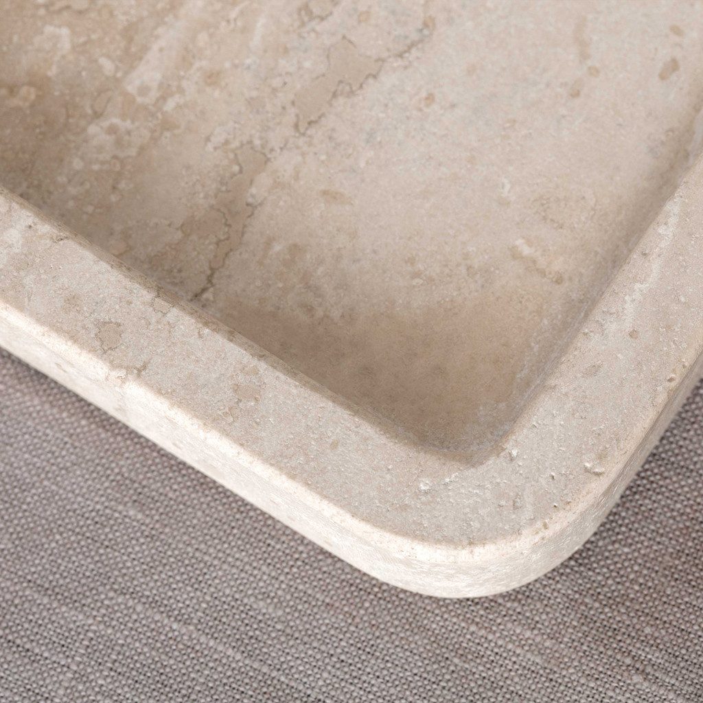 Villeroy & Boch Servierplatte Manufacture Travertine Servierplatte 405x282mm, (1-tlg), Stein, 1 Stck, Handwäsche empfohlen