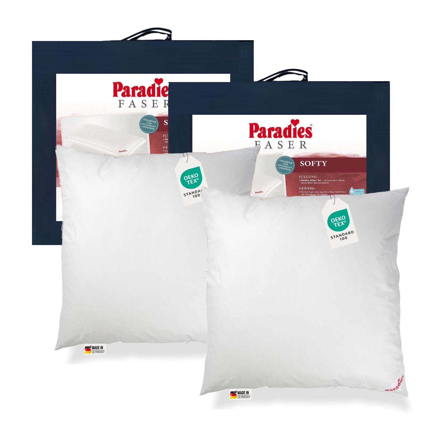 Paradies Kunstfaserkopfkissen 2 Stück Paradies Softy Kopfkissen Kissen Fase günstig online kaufen