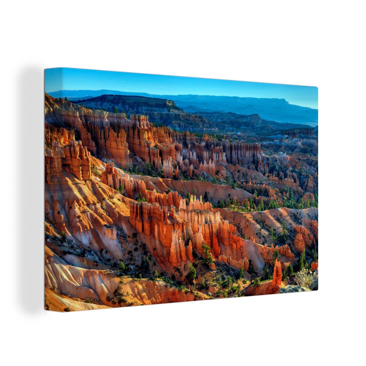 OneMillionCanvasses® Leinwandbild Blauer Himmel über dem nordamerikanischen Nationalpark Bryce Canyon, (1 St), Wandbild Leinwandbilder, Aufhängefertig, Wanddeko, 30x20 cm