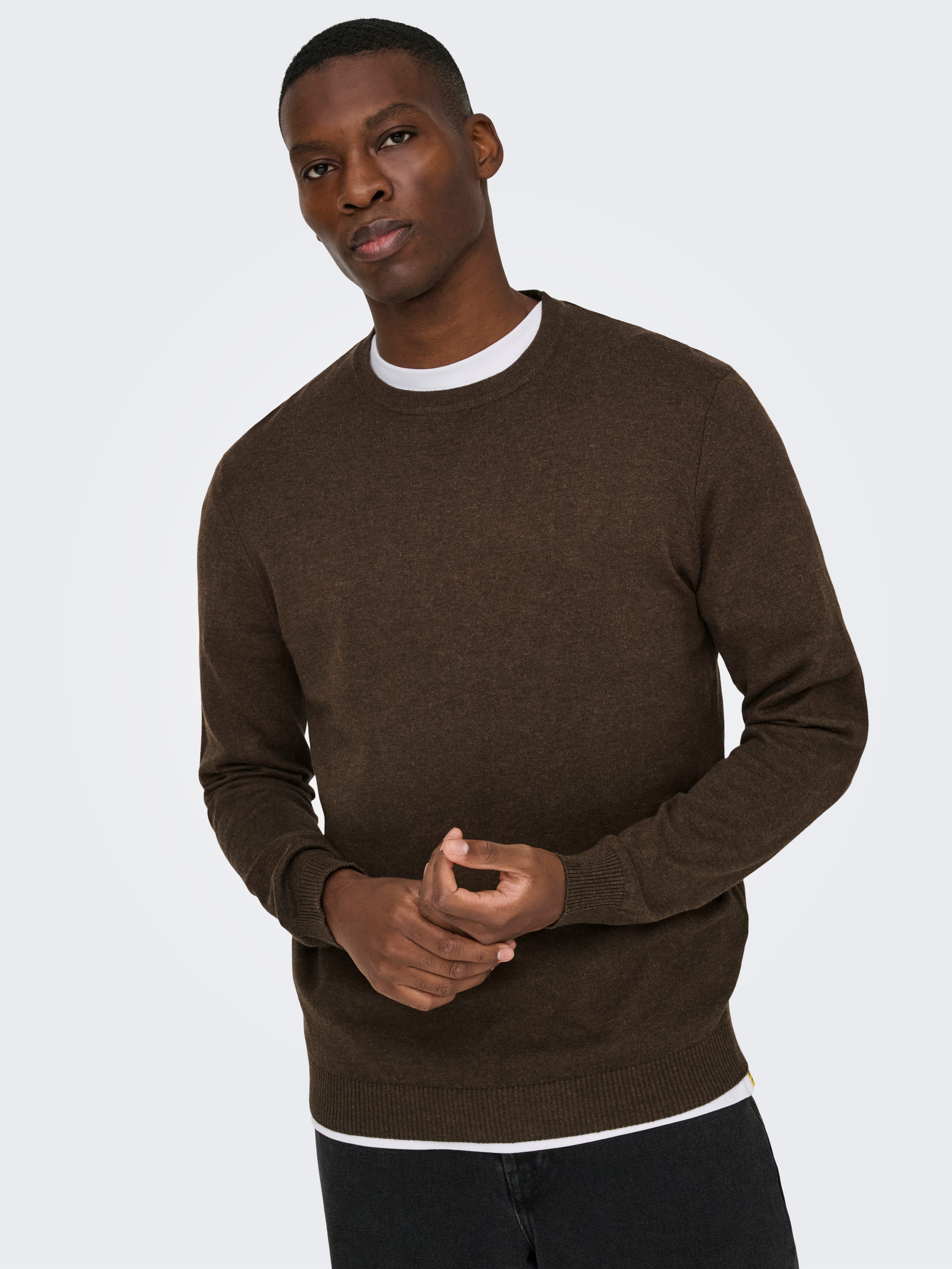 ONLY & SONS Strickpullover ONSLOUI REG 12 MEL CREW KNIT NOOS günstig online kaufen