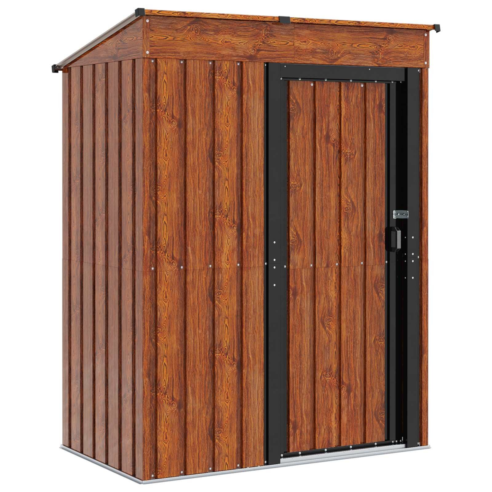 vidaXL Garten-Geräteschrank 137 x 81 x 180 cm Gartenhütten Braun 137x81x180 cm Metall