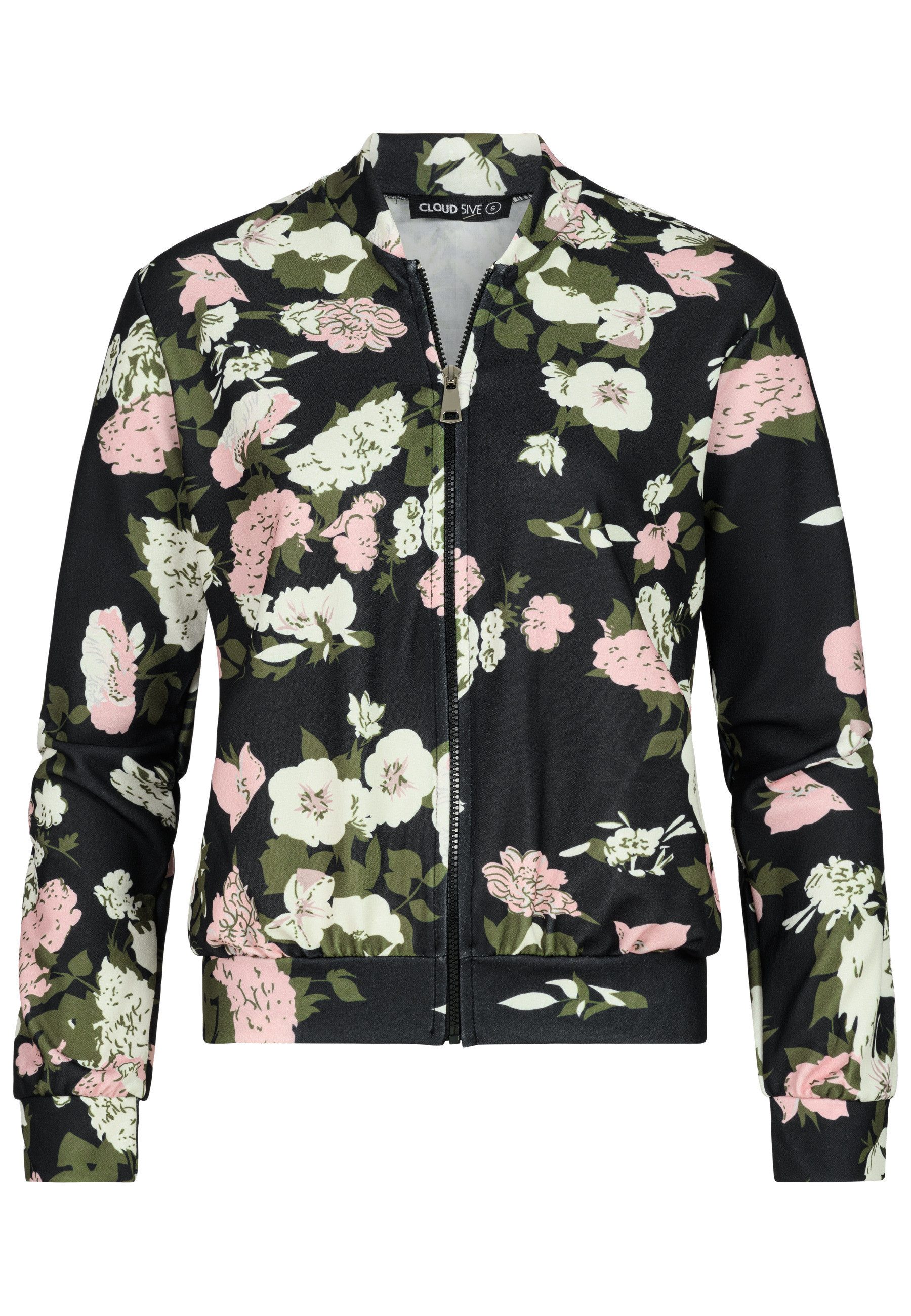 CLOUD 5IVE Bomberjacke CLOUD 5IVE Blouson Jacket with floral print (1-St)