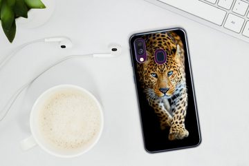 MuchoWow Handyhülle Leopard - Tiere - Porträt - Wildtiere - Schwarz, Handyhülle Samsung Galaxy A40, Smartphone-Bumper, Print, Handy