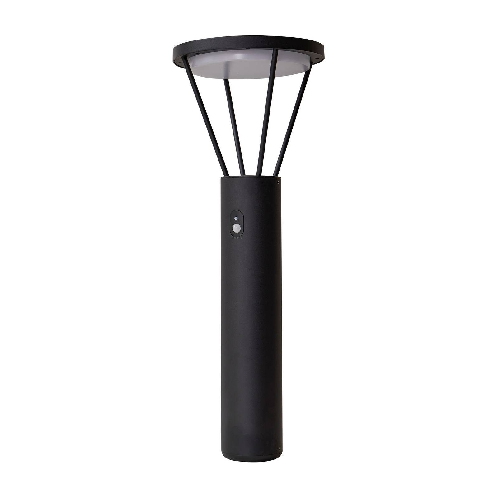 Lucande Außen-Stehlampe Elario, LED, Metall, Schwarz warmweiß IP54mit Bewegungsmelder, 1 x 5,1 W LED, warmweiß