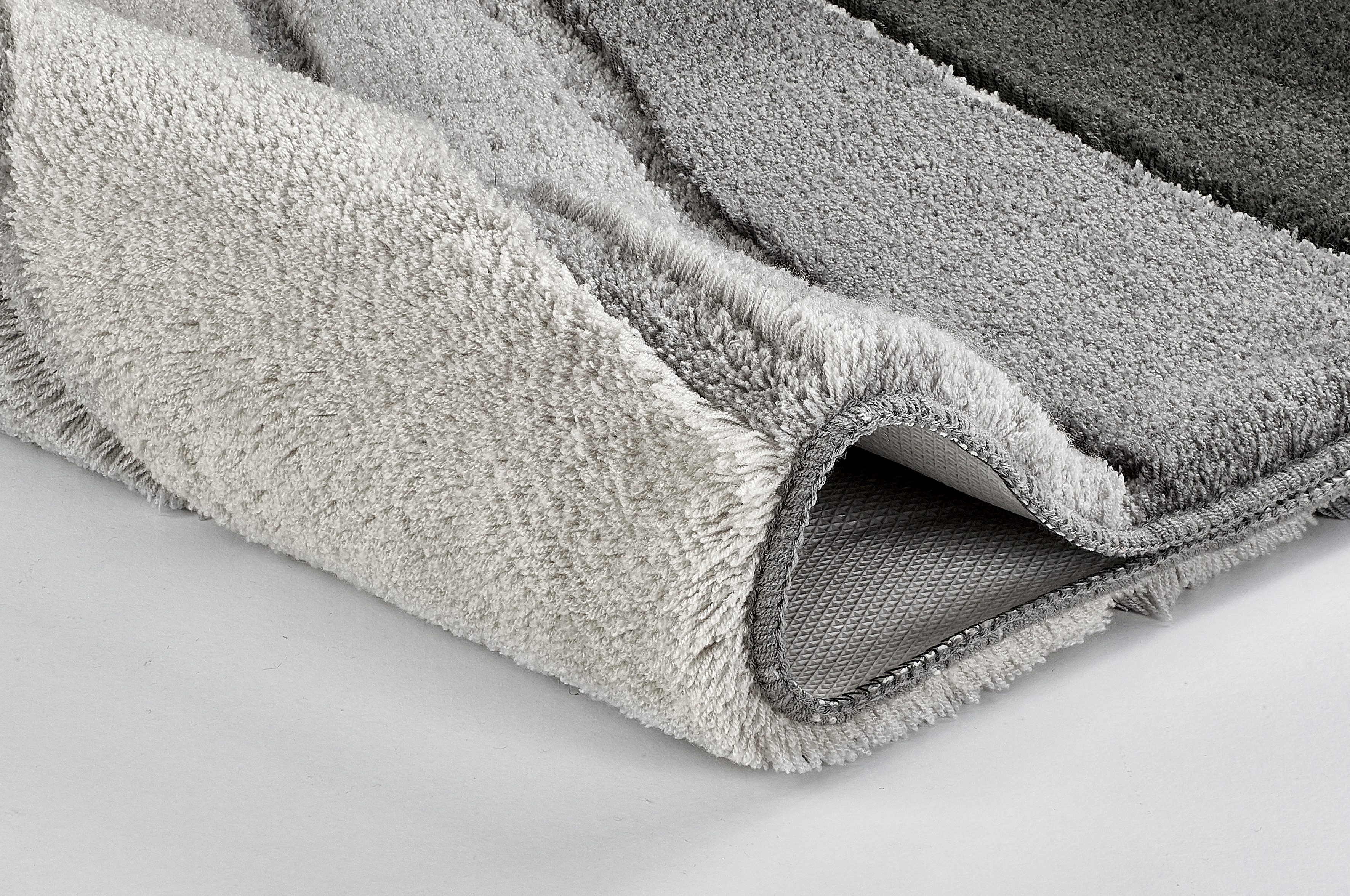Kleine Wolke Badematte Ocean, Badvorleger, Badezimmer Teppich, Höhe 21 mm, rutschhemmend beschichtet, fußbodenheizungsgeeignet, Kunstfaser, rechteckig, Badteppich, Wellen Design, mit Farbverlauf, Hoch-Tief Effekt, waschbar