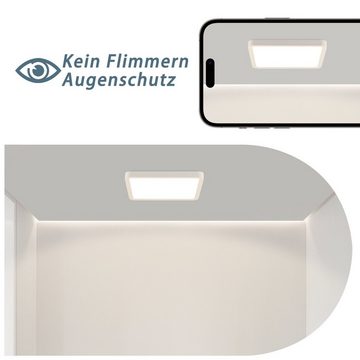 ZMH LED Deckenleuchte Badezimmer - 23W Flach Schwarz 23cm Warmweiß IP44 Wasserdicht, Flimmerfrei, LED fest integriert, 3000k, Nicht Dimmbar, weiß