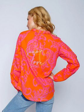 Emily Van Den Bergh Schlupfbluse Tunikabluse Orange Pink Paisley