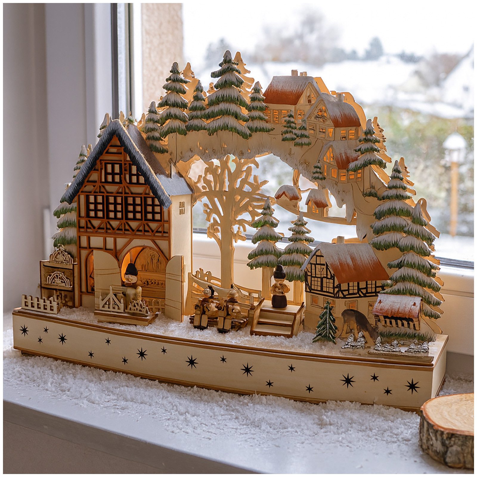 HTI-Living Schwibbogen Traditioneller Schwibbogen Holz (1-tlg), Leuchtbogen