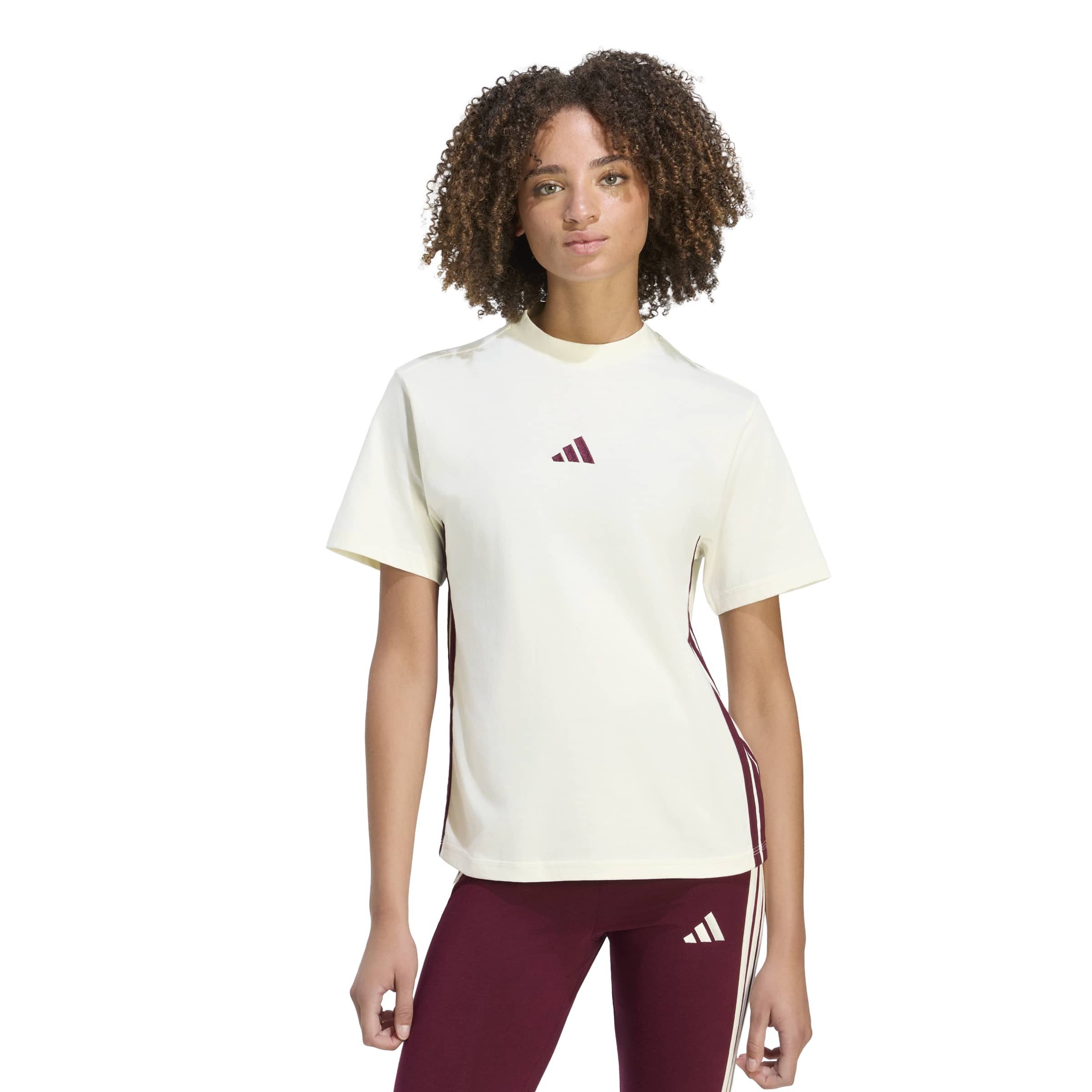 adidas Sportswear T-Shirt ESSENTIALS 3-STREIFEN COTTON sportlicher Stil, mit Rundhalsausschnitt, ohne Verschluss