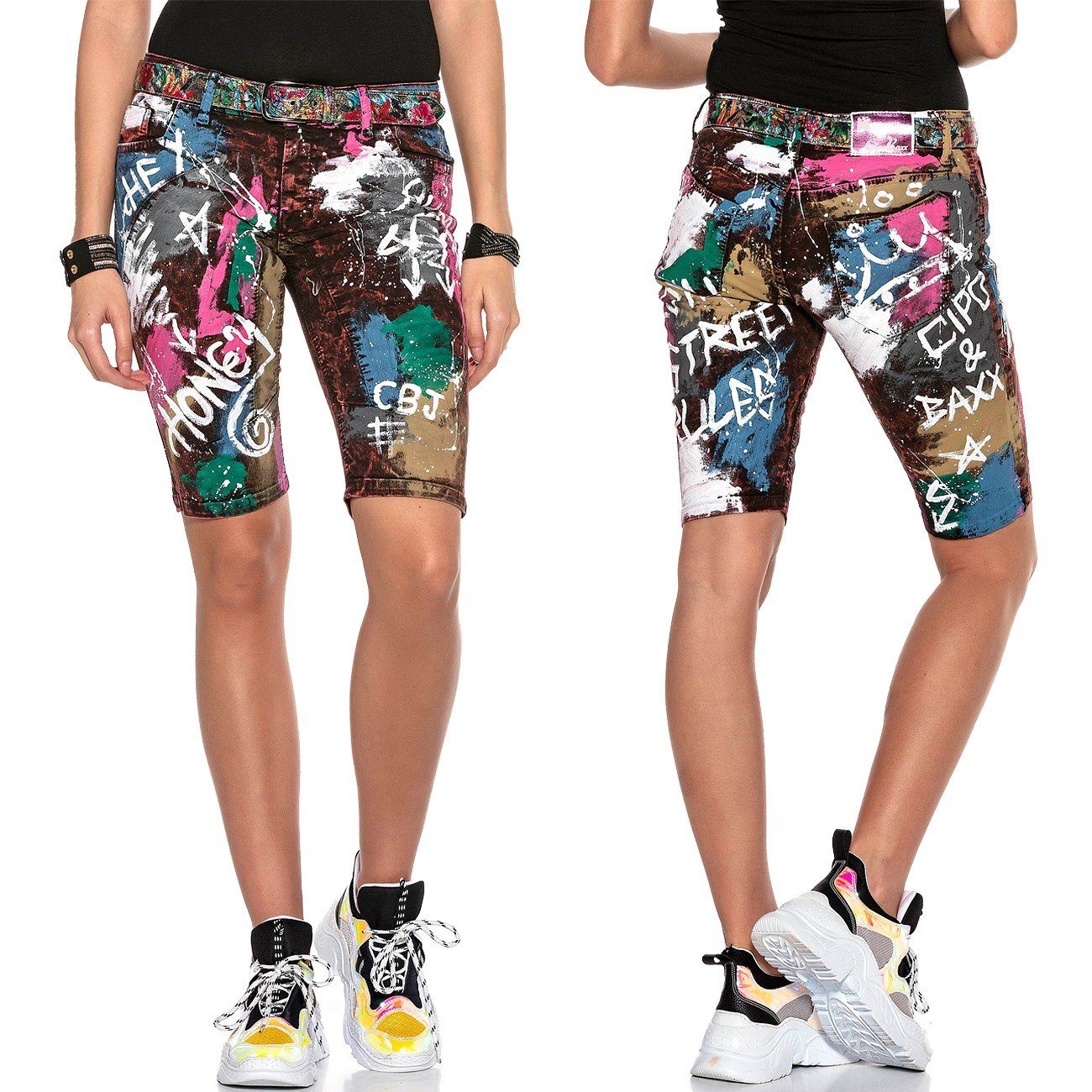 Cipo & Baxx Джинсыshorts Damen kurze Hose WK159 im bunten Design