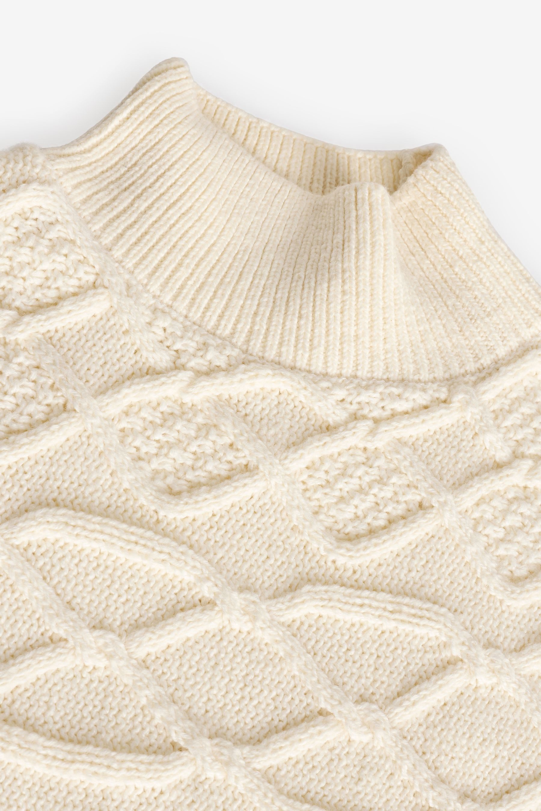 Next Stehkragenpullover Kastiger Pullover mit Zopfmuster (1-tlg)