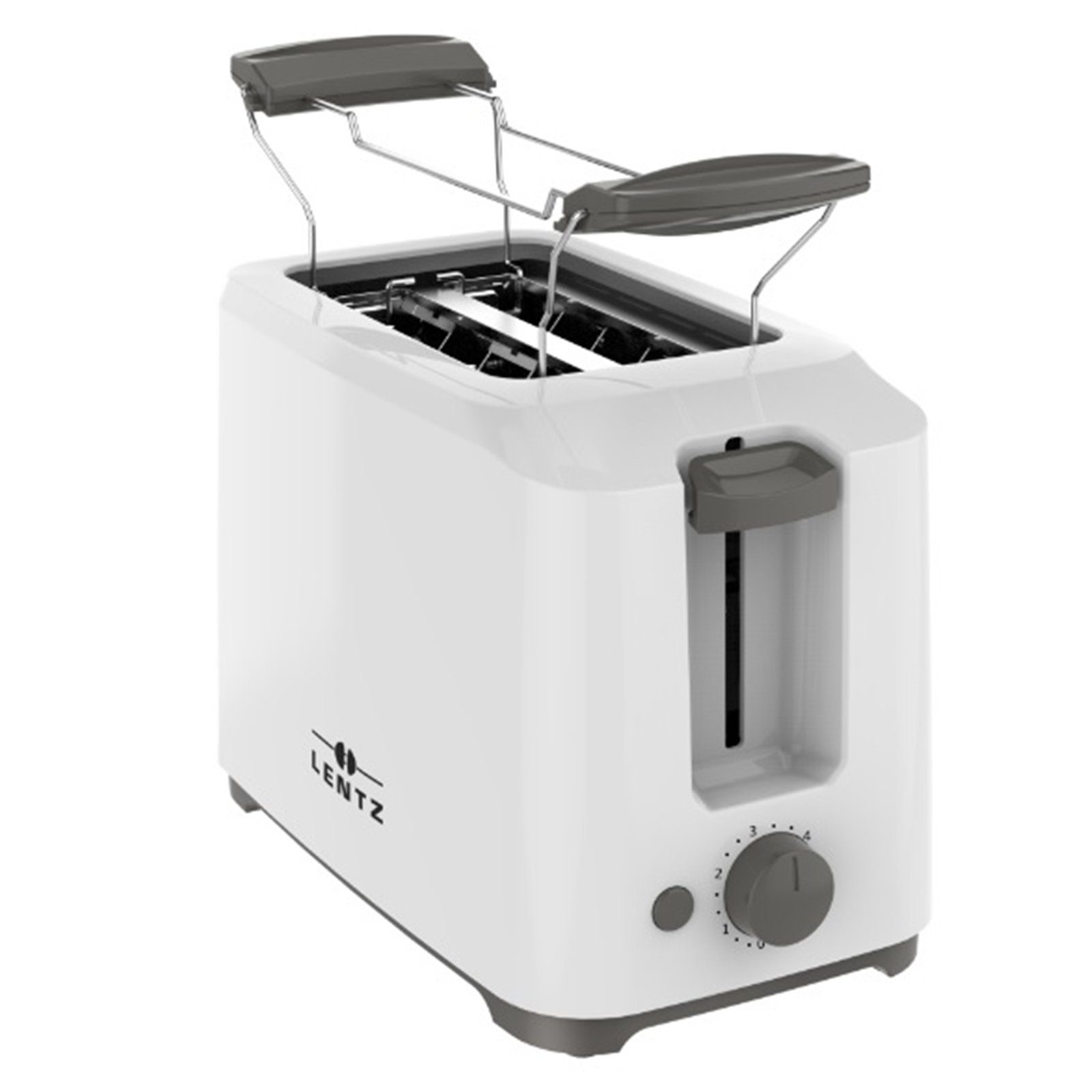 Lentz Тостери 2 Scheiben Тостери mit Brötchenaufsatz Weiß, 700 W