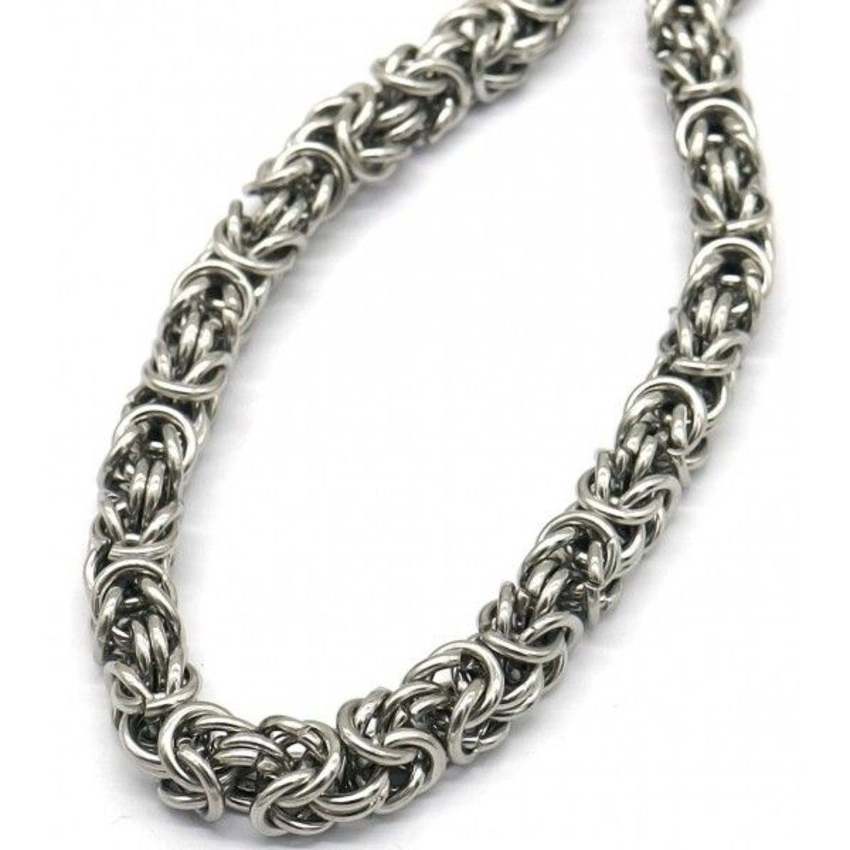 KARMA Statementkette Herrenkette Königskette Edelstahl silber 55 cm Silberkette (Geschenk für Ihn, Herrenschmuck Männerschmuck), Halskette Herren massiv