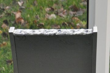 Köhko Zimmerbrunnen Wasserwand ca. 97 CM in Wellenform aus Edelstahl Wasserspiel LED