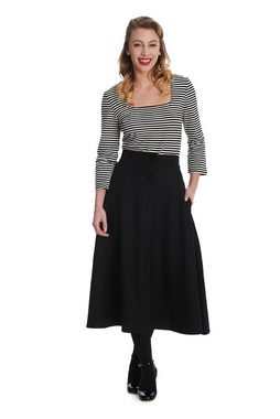 Banned A-Linien-Rock Book Worm Schwarz Retro Vintage Swing Skirt