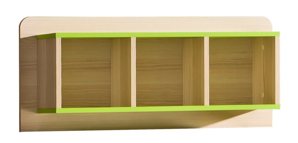 Limette Bücherregal Wandregal, mit Stauraum, Esche Fächern, Wandschrank, Holzwerkstoff, viel Modern Laterne, aus Design Wohnmöbel, 3 Stylefy -