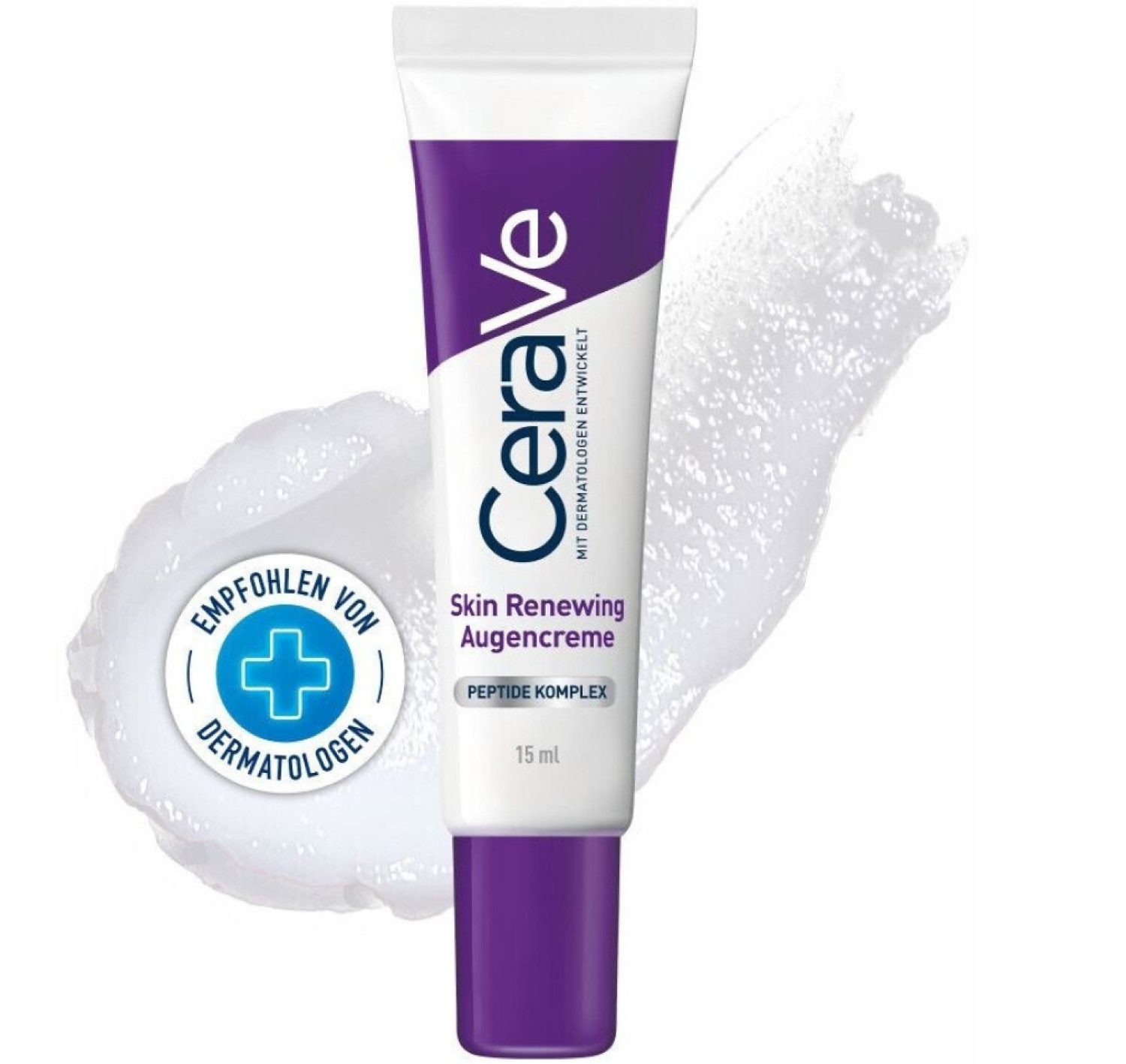 CeraVe Anti-Aging-Augencreme Skin renewing Augencreme 15 ml, für einen wachen Blick, Aufhellende Anti-Aging-Augencreme