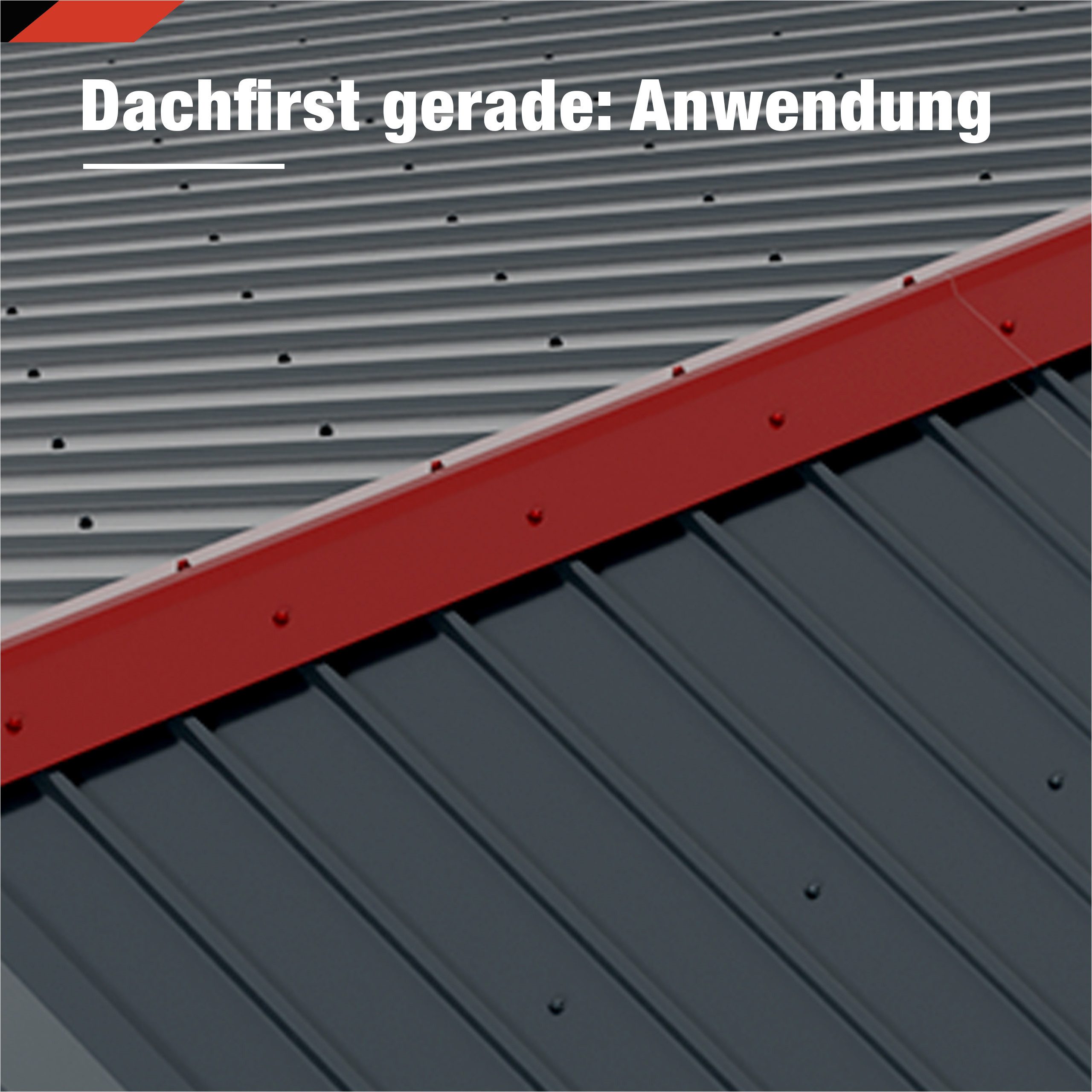 BRAVO Glattblech / Dachfirst gerade 1 m – Firstblech aus verzinktem Stahl 0,5 mm, ideal für Gartenhaus, Carport, Garage und Schuppen