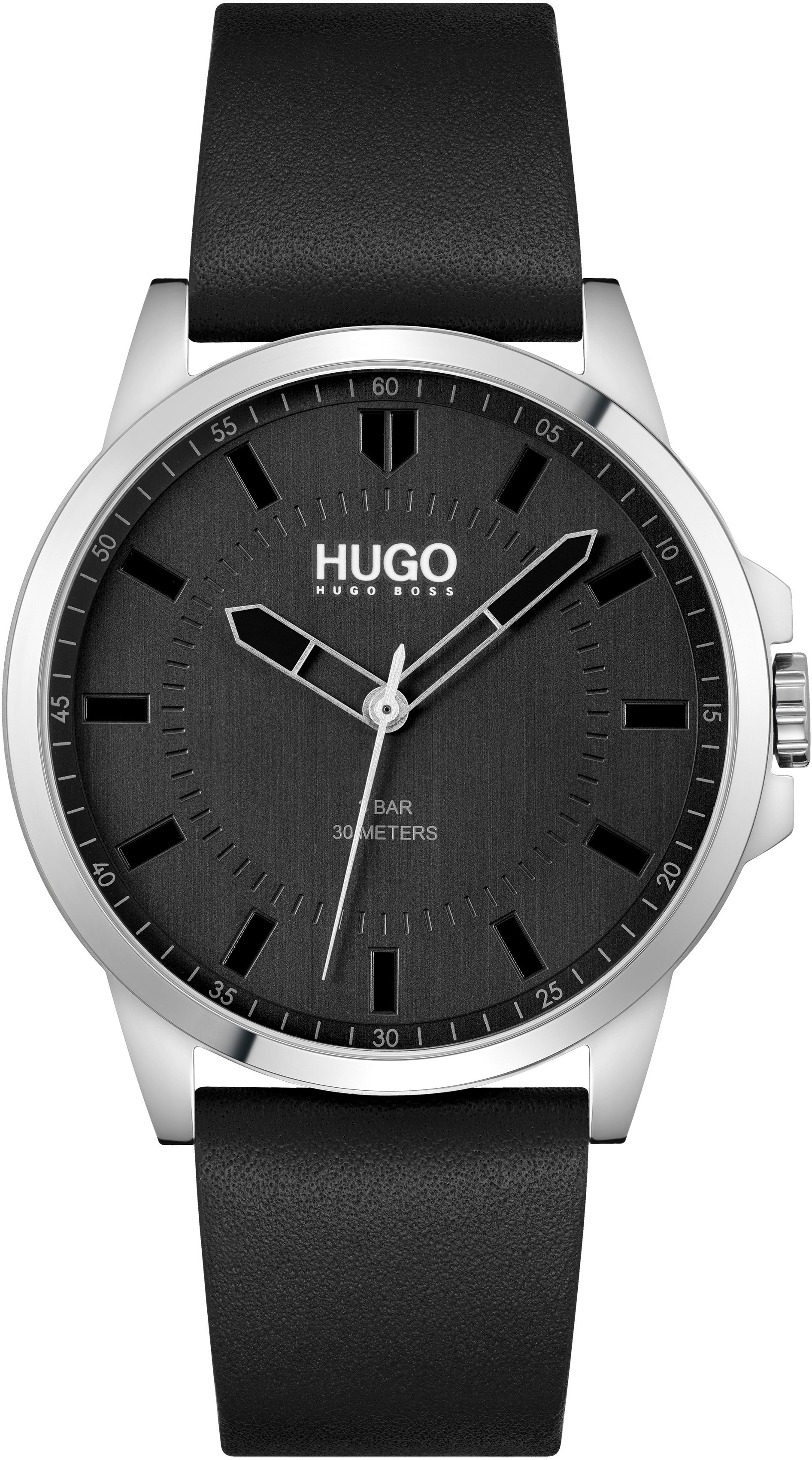 HUGO Quarzuhr #FIRST 1530188, Armbanduhr, Herrenuhr, Mineralglas, Lederarmb günstig online kaufen