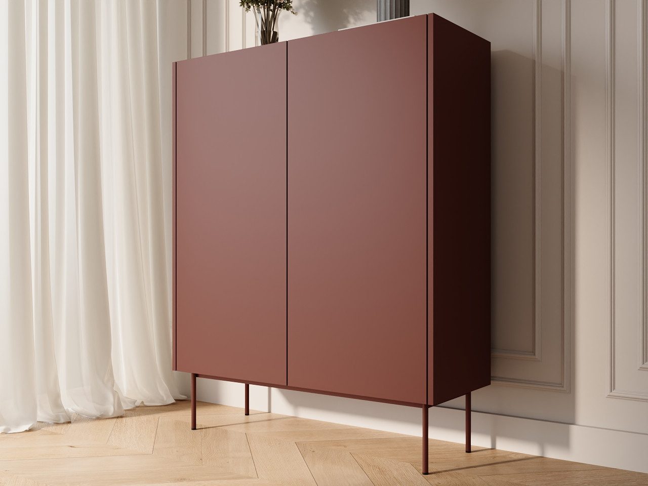 GrainGold Kommode Drevo (Set, Kommode, Metallfüße), Breite 97 cm, Metallbeine, Laminierte Platte, Modern Stil