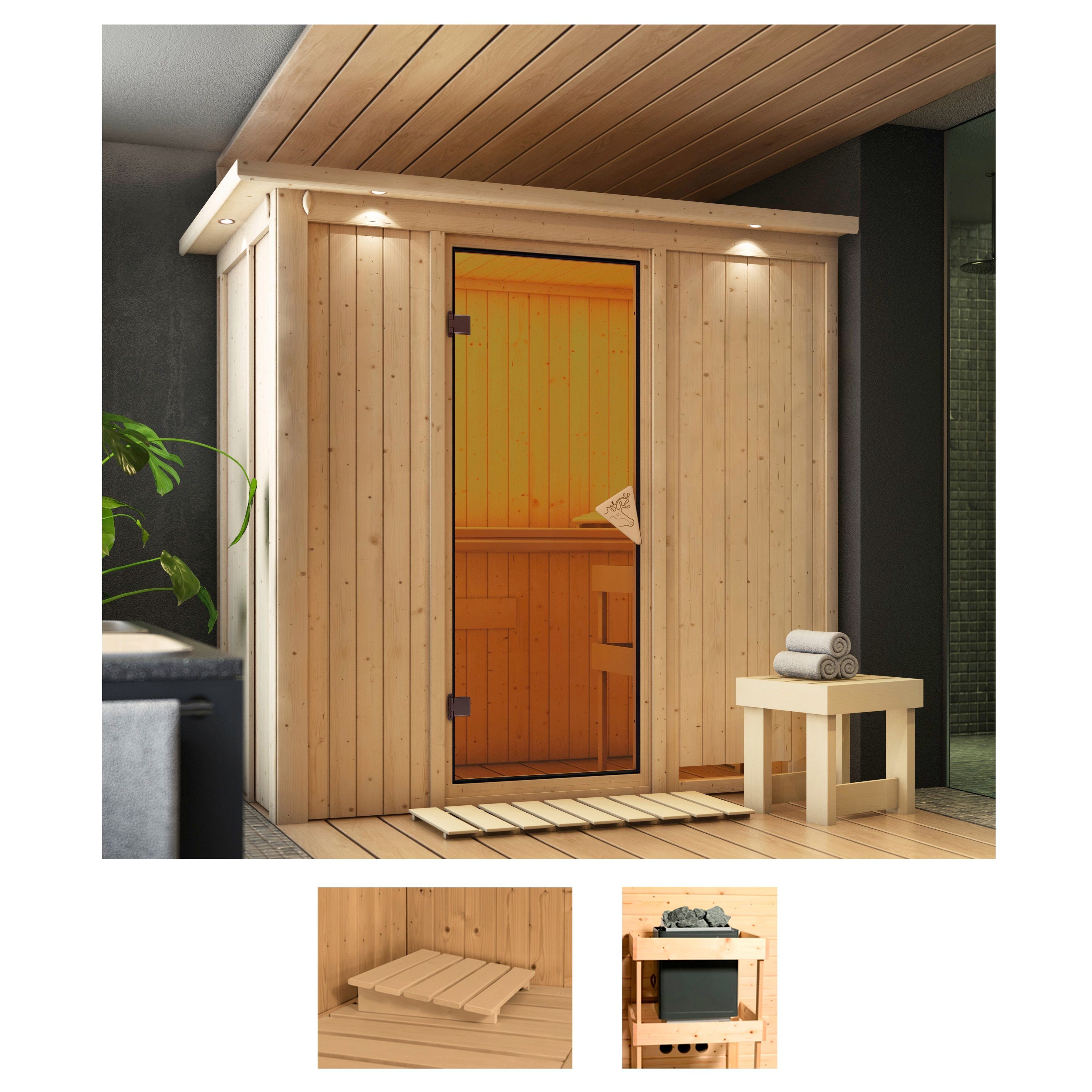 Karibu Sauna Vada, BxTxH: 210 x 132 x 202 cm, 68 mm, (Set) ohne Ofen