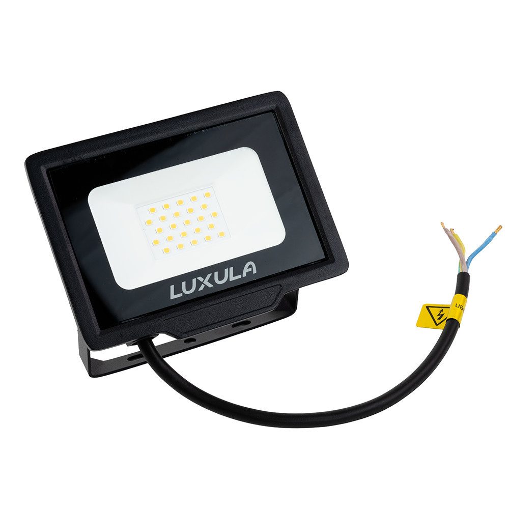 LUXULA LED Flutlichtstrahler LUXULA LED Fluter 20 W 4000 K Neutralweiß Schwarz, LED fest integriert, Neutralweiß