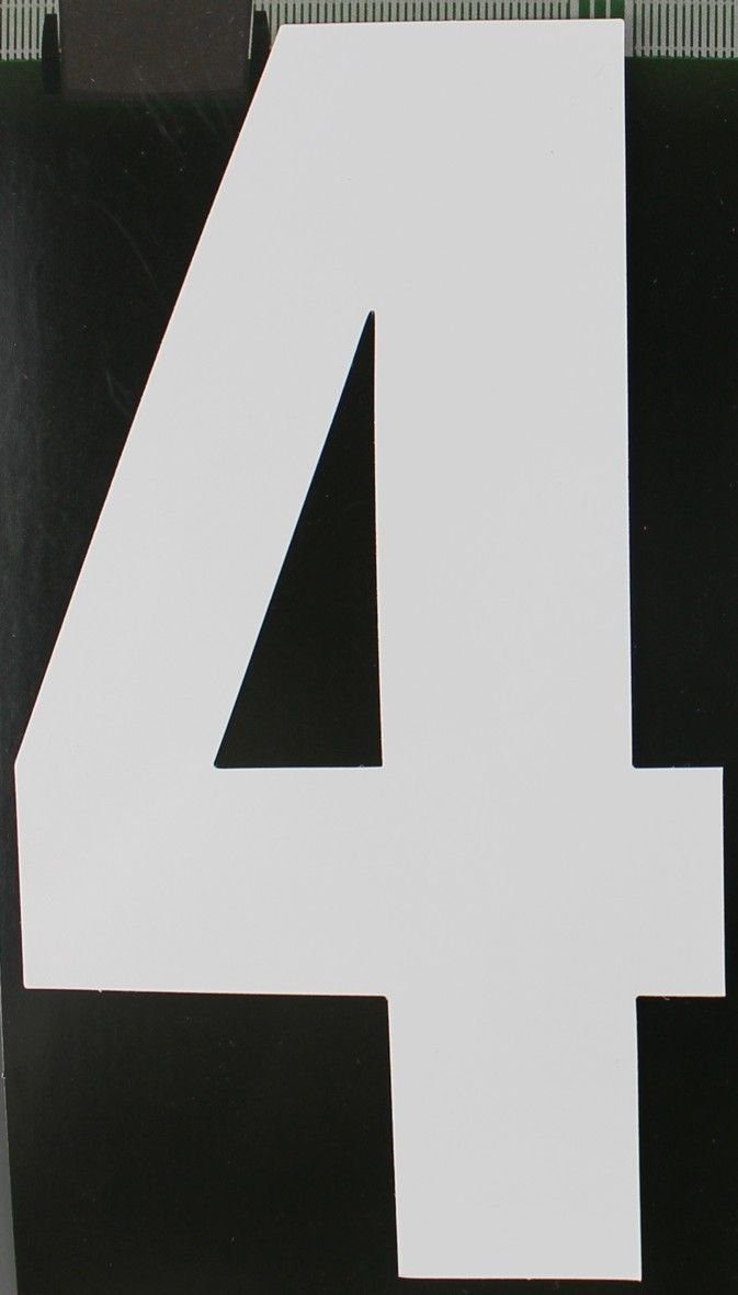 Aco Hausnummer Conacord Reflektierende Klebezahl 4 weiß 170 mm 4