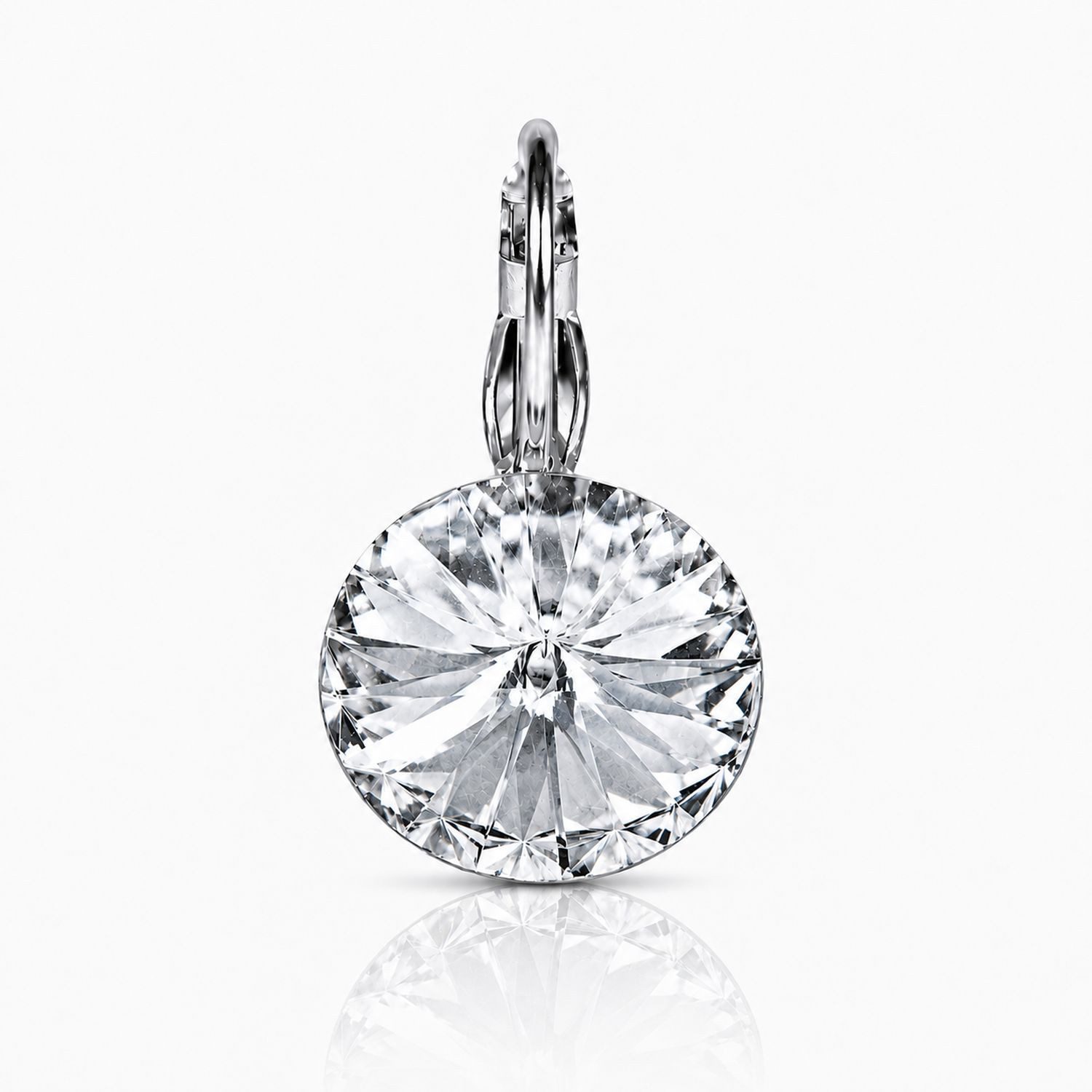 LUISIA® Paar Ohrhänger Silberne Ohrringe "Rivoli" mit 12 mm Kristallen von Swarovski® (2-tlg., inkl. Schmuckbox), Große Farbauswahl