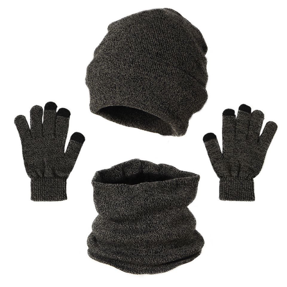 Coonoor Mütze & Schal Modisches und warmes 3-teiliges Set aus Schal, Mütze und Handschuhen Unisex, Herbst-/Winter-Set mit Beanie, Handschuhen und Schal