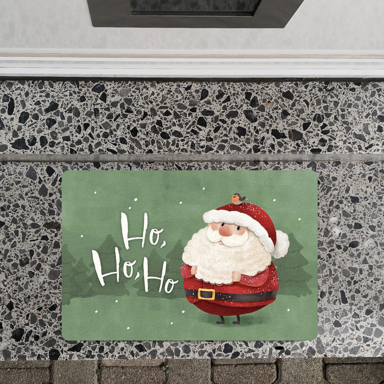 speecheese Fußmatte Weihnachtsmann mit Rotkehlchen Fußmatte in 40x60 cm ohn günstig online kaufen
